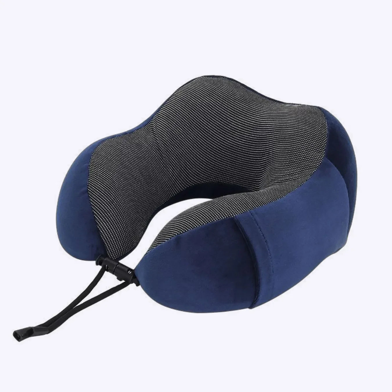 Almofada de viagem ergonômica para pescoço em formato de U, com capa aveludada premium, ideal para dormir com conforto em voos longos ou ônibus.