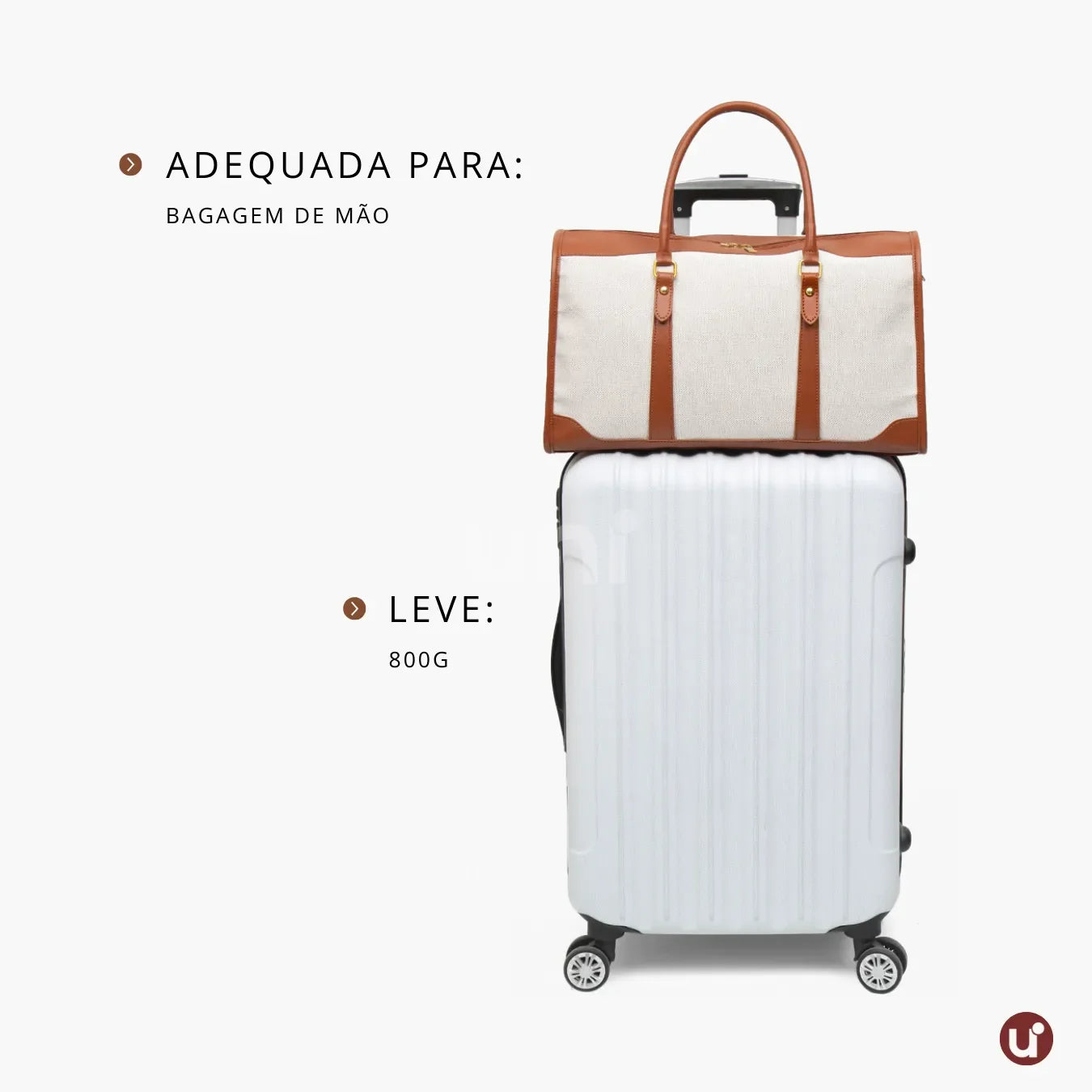 Bolsa de lona feminina Le Classique com alças de ombro e detalhes em couro sintético, com design elegante e versátil para o dia a dia e viagens curtas.