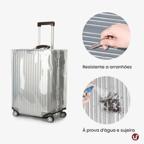 Capa Protetora Para Mala de Viagem Transparente PVC Cristal Resistente e Impermeável - uniescolhas