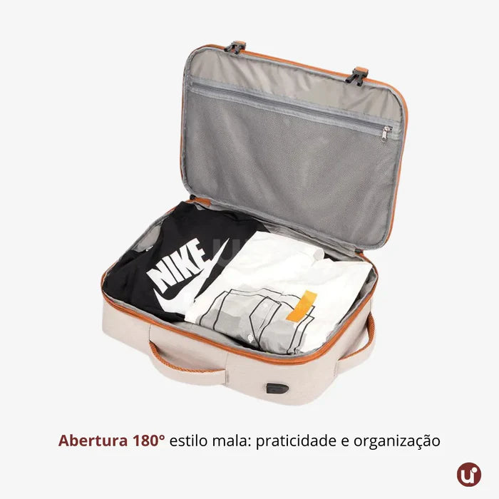 Kit de Viagem NovaTech™ — Mala de Bordo ABS 360° + Mochila 4 em 1 | 3 Cores Combinando