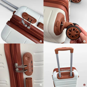 Kit Viagem NovaTech Ivoire — Mala de Bordo + Mochila Antifurto USB