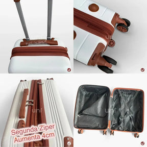 Kit Viagem NovaTech Ivoire — Mala de Bordo + Mochila Antifurto USB