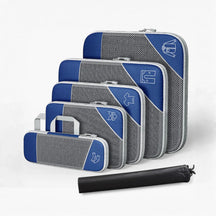 Kit organizador de mala de viagem UniEscolhas com 6 peças em nylon premium, ideal para manter a bagagem feminina perfeitamente arrumada e compacta.