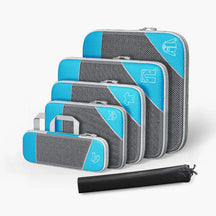 Kit organizador de mala de viagem UniEscolhas com 6 peças em nylon premium, ideal para manter a bagagem feminina perfeitamente arrumada e compacta.