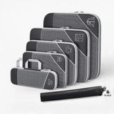 Kit organizador de mala de viagem UniEscolhas com 6 peças em nylon premium, ideal para manter a bagagem feminina perfeitamente arrumada e compacta.