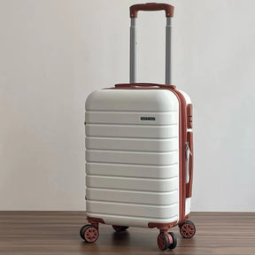 Mala de bordo feminina Novatech em ABS e policarbonato, com design elegante e resistente, ideal para levar na cabine do avião sem despachar.