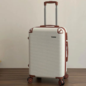 Mala de bordo feminina Novatech em ABS e policarbonato, com design elegante e resistente, ideal para levar na cabine do avião sem despachar.