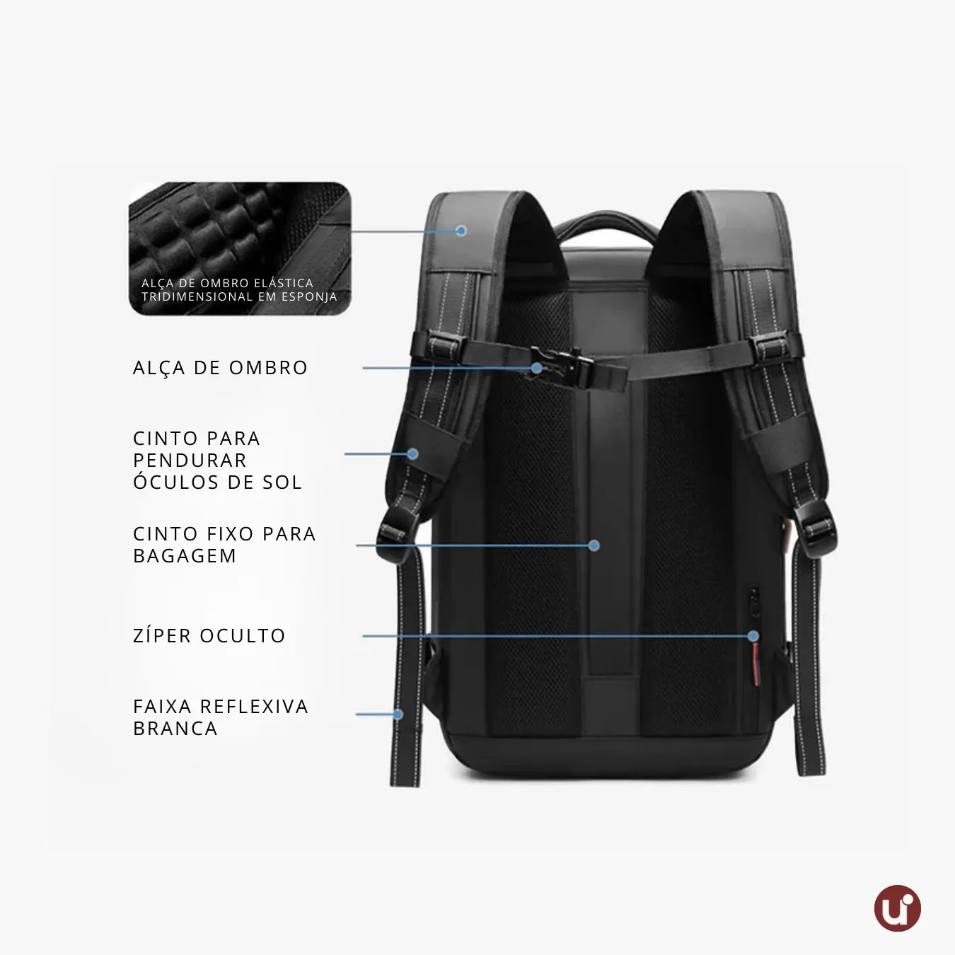 Mochila de viagem feminina AirBag Pack de 60 litros em tecido Oxford impermeável, com sistema a vácuo integrado, ideal para evitar taxas de bagagem.