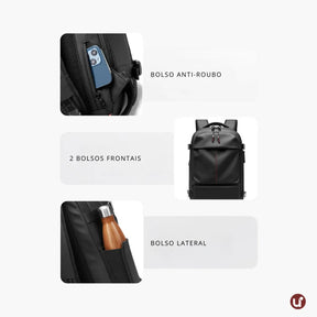 Mochila de viagem feminina AirBag Pack de 60 litros em tecido Oxford impermeável, com sistema a vácuo integrado, ideal para evitar taxas de bagagem.