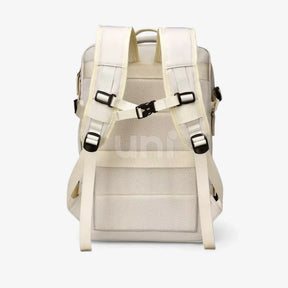 Mochila de viagem expansível feminina BellaJourney 2.0 em tecido Oxford impermeável, com design elegante e tamanho ideal para levar na cabine sem pagar taxa extra.