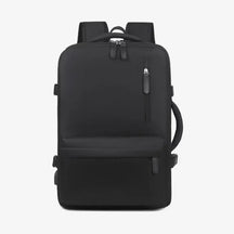 Mochila de viagem expansível feminina BellaJourney 2.0 em tecido Oxford impermeável, com design elegante e tamanho ideal para levar na cabine sem pagar taxa extra.