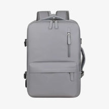 Mochila de viagem expansível feminina BellaJourney 2.0 em tecido Oxford impermeável, com design elegante e tamanho ideal para levar na cabine sem pagar taxa extra.