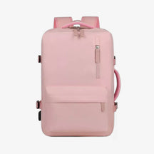 Mochila de viagem expansível feminina BellaJourney 2.0 em tecido Oxford impermeável, com design elegante e tamanho ideal para levar na cabine sem pagar taxa extra.
