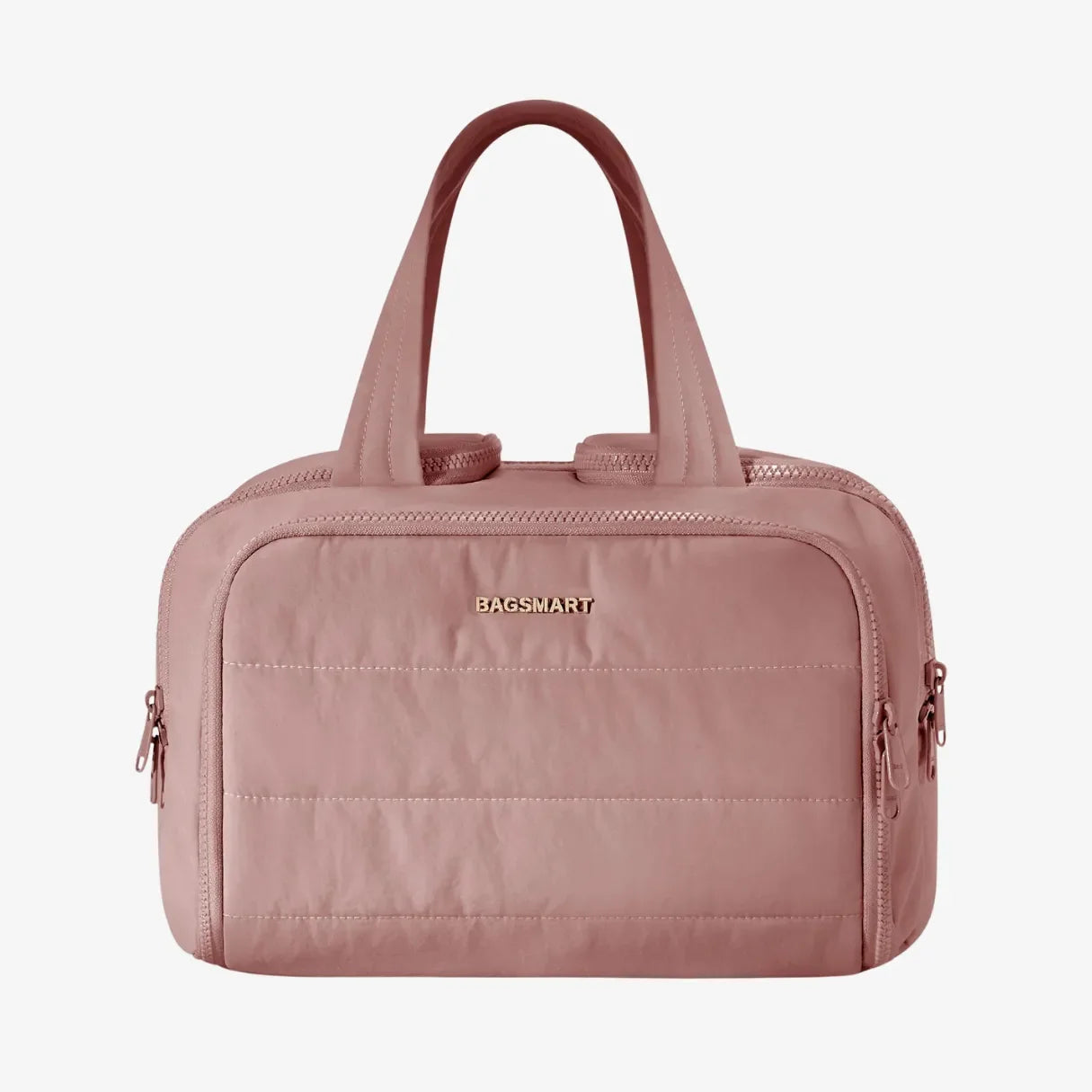 Nécessaire feminina grande CrushBag em tecido impermeável semibrilhante, com design elegante inspirado em nuvens, ideal para organizar itens de viagem com sofisticação.