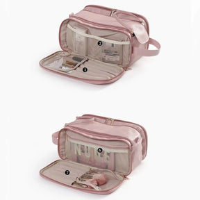 Nécessaire feminina grande Luxbag 3.0 em couro ecológico premium, exibindo seu design sofisticado e moderno, ideal para viagens e organização diária.