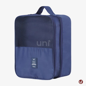Organizador de sapatos de viagem impermeável da UniEscolhas, com design elegante em tecido Oxford premium, ideal para proteger calçados dentro da mala.