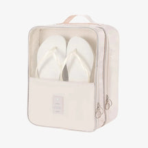 Organizador de sapatos de viagem impermeável da UniEscolhas, com design elegante em tecido Oxford premium, ideal para proteger calçados dentro da mala.