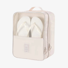 Organizador de sapatos de viagem impermeável da UniEscolhas, com design elegante em tecido Oxford premium, ideal para proteger calçados dentro da mala.