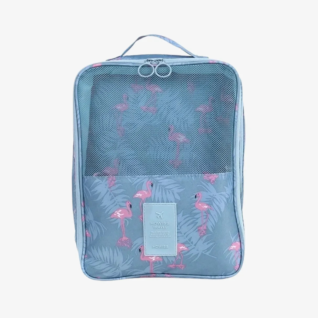 Organizador de sapatos de viagem impermeável da UniEscolhas, com design elegante em tecido Oxford premium, ideal para proteger calçados dentro da mala.